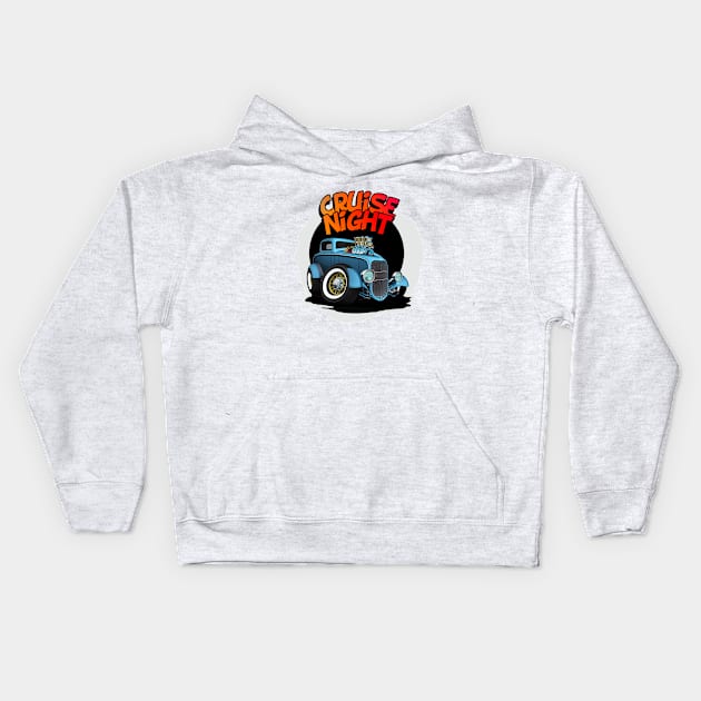 Cruise Night Kids Hoodie by Wilcox PhotoArt